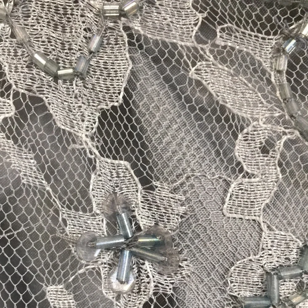 Gray Lace & Bead Blouse by Candlelight& Champagne - Picture 7 of 8